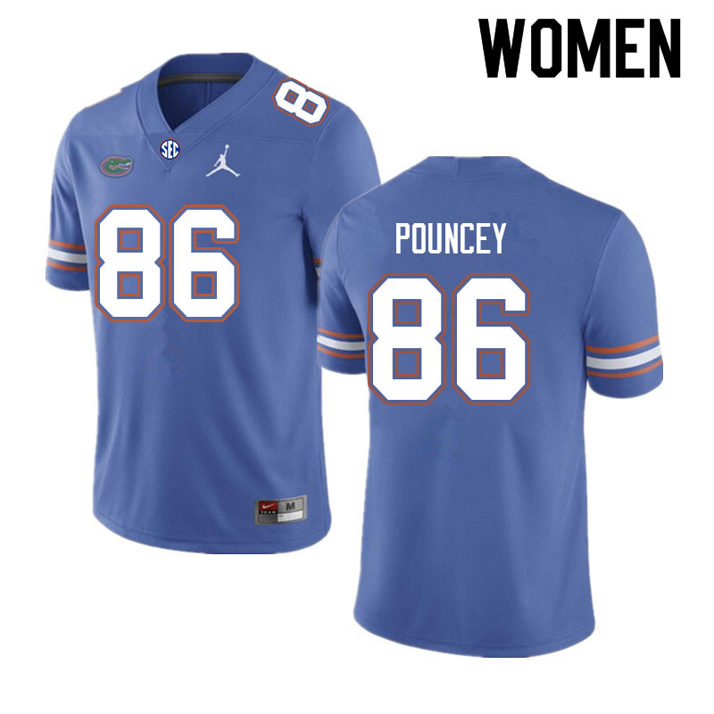 Women #86 Jordan Pouncey Florida Gators College Football Jerseys Sale-Royal - Click Image to Close